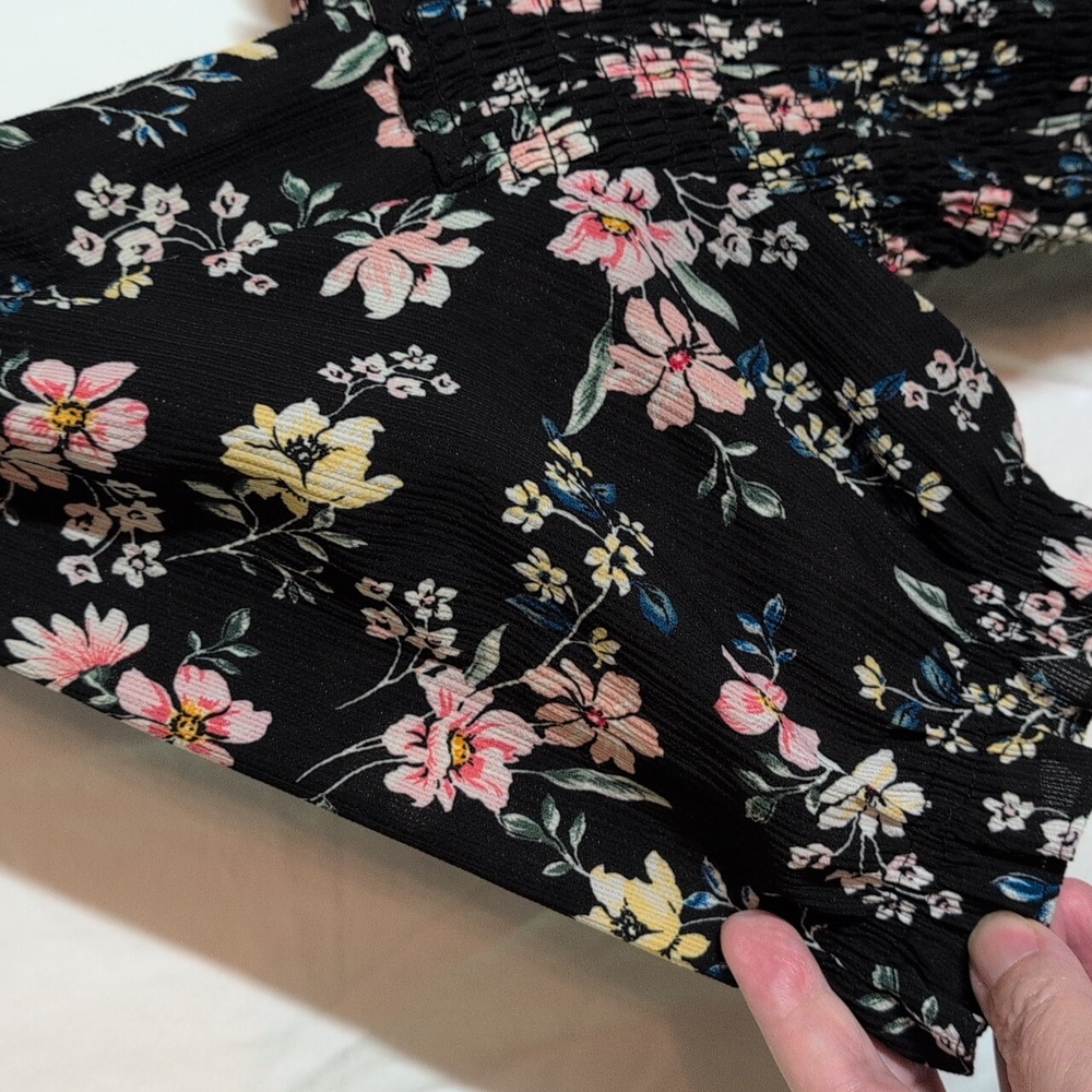 Floral Black Mini Dress - Picture 4 of 4